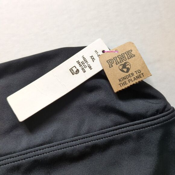 NWT Victorias Secret Pink XXL Bikini Bottom Black High Waist Shortie Beach Swim - Picture 2 of 9